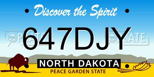 647DJY North Dakota License Plate