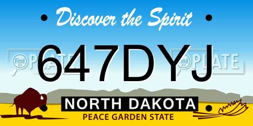 647DYJ North Dakota License Plate