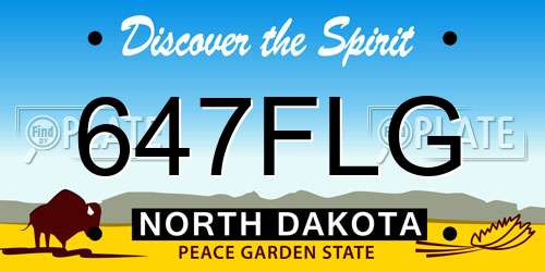 647FLG North Dakota License Plate