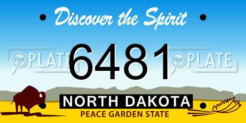6481 North Dakota License Plate