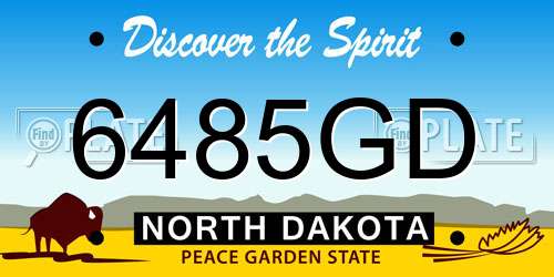 6485GD North Dakota License Plate