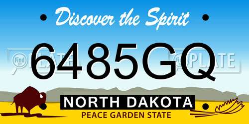 6485GQ North Dakota License Plate
