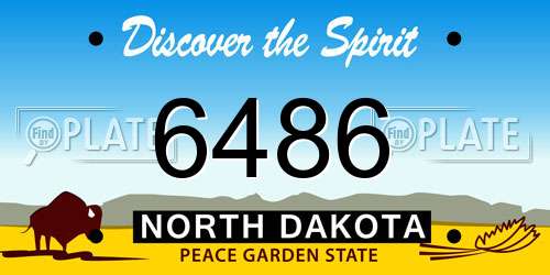 6486 North Dakota License Plate