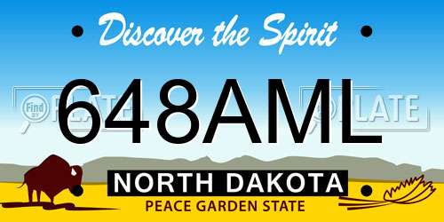 648AML North Dakota License Plate