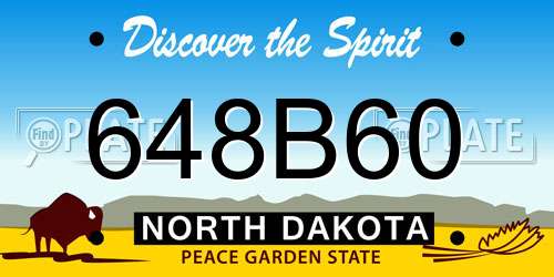 648B60 North Dakota License Plate