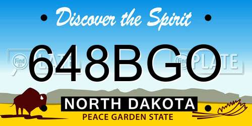 648BGO North Dakota License Plate