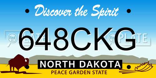 648CKG North Dakota License Plate