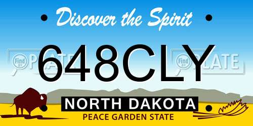 648CLY North Dakota License Plate