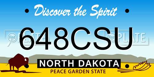 648CSU North Dakota License Plate