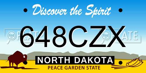 648CZX North Dakota License Plate