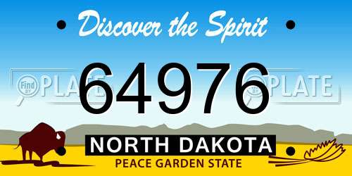 64976 North Dakota License Plate