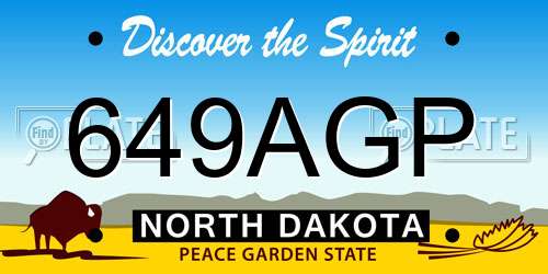 649AGP North Dakota License Plate