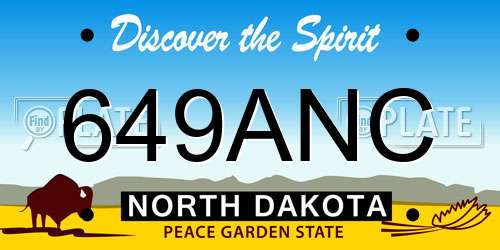 649ANC North Dakota License Plate