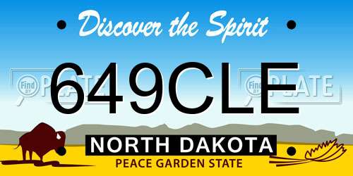 649CLE North Dakota License Plate