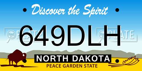 649DLH North Dakota License Plate