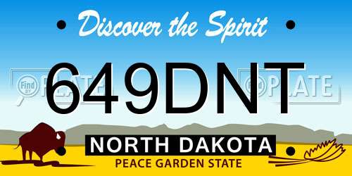 649DNT North Dakota License Plate