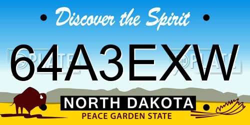 64A3EXW North Dakota License Plate