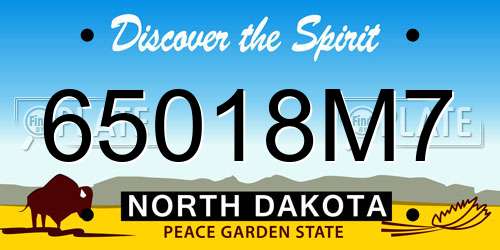 65018M7 North Dakota License Plate