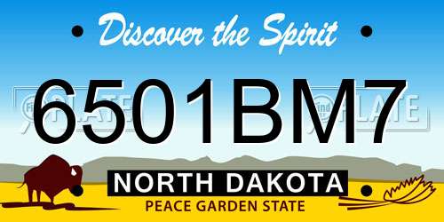 6501BM7 North Dakota License Plate