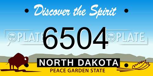 6504 North Dakota License Plate