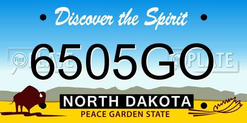 6505GO North Dakota License Plate