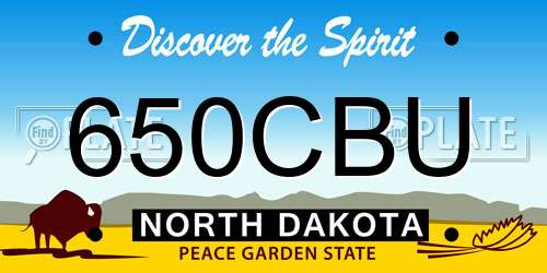 650CBU North Dakota License Plate
