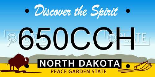 650CCH North Dakota License Plate