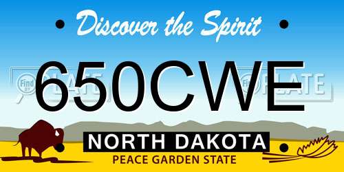 650CWE North Dakota License Plate