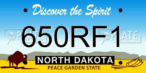 650RF1 North Dakota License Plate