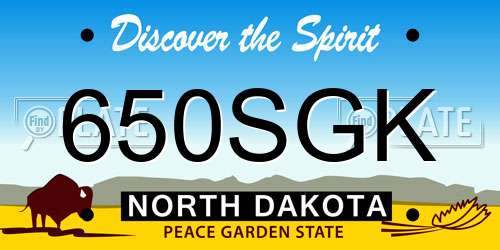 650SGK North Dakota License Plate