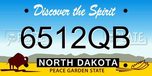 6512QB North Dakota License Plate