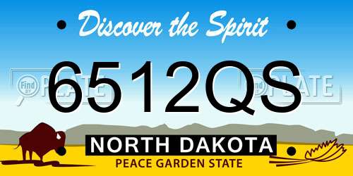 6512QS North Dakota License Plate