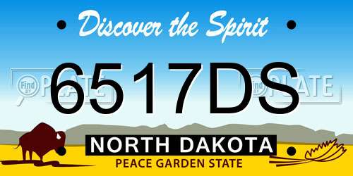 6517DS North Dakota License Plate