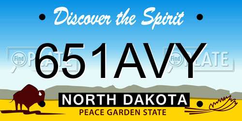 651AVY North Dakota License Plate