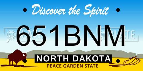 651BNM North Dakota License Plate
