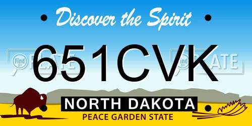 651CVK North Dakota License Plate