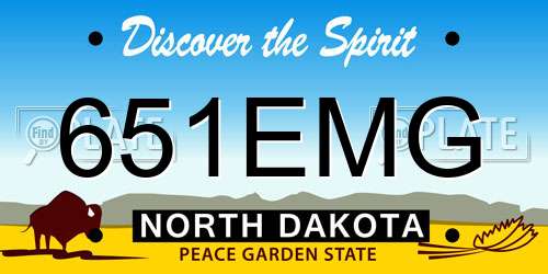 651EMG North Dakota License Plate