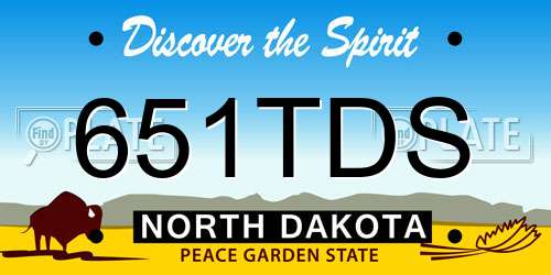 651TDS North Dakota License Plate