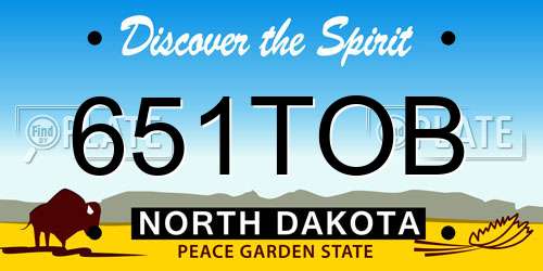 651TOB North Dakota License Plate