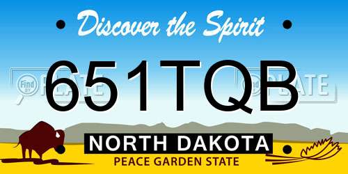 651TQB North Dakota License Plate