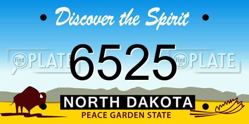 6525 North Dakota License Plate