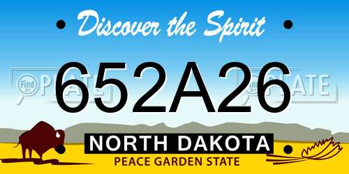 652A26 North Dakota License Plate