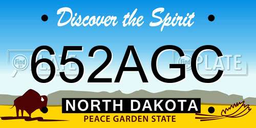 652AGC North Dakota License Plate