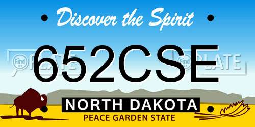 652CSE North Dakota License Plate