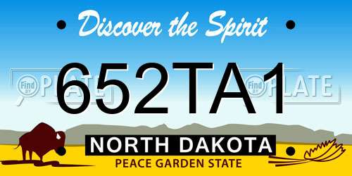 652TA1 North Dakota License Plate