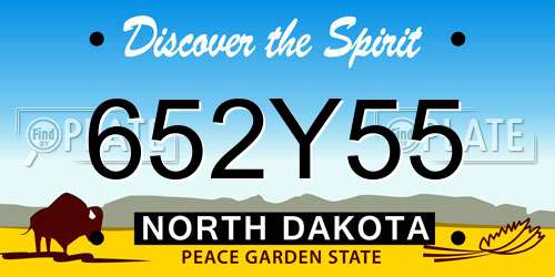652Y55 North Dakota License Plate