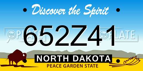 652Z41 North Dakota License Plate