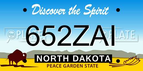 652ZAI North Dakota License Plate