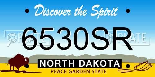 6530SR North Dakota License Plate