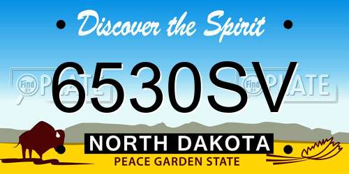 6530SV North Dakota License Plate